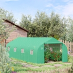 Outsunny Sera pentru Gradina 6 x 3 x 2m cu acoperis din PE 6 x 3 x 2 Verde