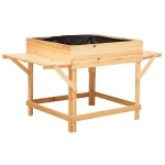 Outsunny 41.25"x15.75"x53.25" Wooden Planter Raised Elevated Garden Bed Planter Flower Herb Boxes for Vegetables Flower with Shelf and Wheels Solid Wood Outdoor/Indoor(c-2)