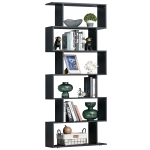 HOMCOM Bibliotecă din Lemn cu 6 Rafturi, 80x24x191 cm, Negru