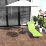 Outsunny Șezlong pentru Grădină Bronzat Pliabil cu Spătar Reclinabil din Textilenă Verde deschis