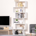 HomCom Biblioteca forma S, din PAL, 80x24x191cm, alba