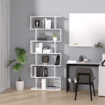 Homcom Librarie de Design Modern Rafturi Alb, 80x23x192cm