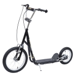 HOMCOM Kinderroller Scooter Tretroller Cityroller Kinder Roller Kickboard 16/12 Zoll Schwarz 135 x 58 x 92-100 cm