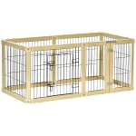 PawHut Box per Cani, Recinto per Animali, 6 Pannelli con Porta e Doppi Fermi, 70x62cm