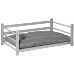 PawHut Pet Bed, Raised Dog Bed, Portable Elevated Cat Dog Sofa for Small Medium Dogs with Soft Washable Cushion, Grey