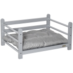 PawHut Pet Bed, Raised Dog Bed, Portable Elevated Cat Dog Sofa for Small Dogs with Soft Washable Cushion, Grey