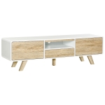 HOMCOM Mobile Porta TV Con Ante e Cassetto per TV fino a 60'' in MDF Bianco e Legno 160x40x45cm