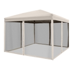 Outsunny Gazebo Impermeabile con Pareti Rimovibili Struttura in Acciaio e Copertura Oxford, Cachi, 3x3m