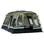 Outsunny Tenda de Campismo Familiar 6 Pessoas Tenda Campismo Impermeável PU3000mm com 3 Portas 6 Janelas Bolsos de Arrumação e Bolsa de Transporte 455x320x215cm Verde