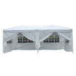 Outsunny 3x6 m Faltpavillon Pavillon Faltzelt Partyzelt Gartenzelt inkl. 4 Seitenteile Weiß