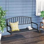 Outsunny Balansoar Suspendat de Gradina din Metal Negru