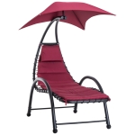 Outsunny Bain de Soleil Bordeaux avec Pare-Soleil Intégré