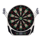 HOMCOM Elektronische Dartscheibe Dartboard Dart-set mit LED-Display 6 Darts 24 Dartköpfe 218 Spiele und 159 Trefferoptionen für 8 Spieler mehrfarbig 44L x 50B x 3,2H cm