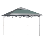 Outsunny Faltpavillon mit Rolltasche, Stahl+Oxfordstoff, Grün+Grau, 3,5 x 3,5 x 2,98 m