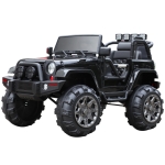 HOMCOM Coche Eléctrico Todoterreno con Mando a Distancia MP3 Luces y Sonidos Apertura de Puerta Batería 12V Control Remoto Carga 30kg para Niños +3 Años 128x78x76cm