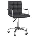 Chaise de bureau manager revêtement synthétique capitonné noir