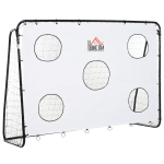 HOMCOM Porta da Calcio per Bambini e Adulti Rete in PE in Metallo Oxford Bianco Nero