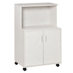 HOMCOM Mobile Cucina con Ruote Ripiano per Microonde in Legno Truciolare, 60.4x40.3x97cm Bianco
