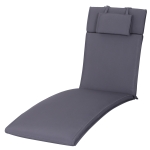 Outsunny Cuscino per Sdraio Lettino Prendisole da Giardino, Grigio, 198x53x5cm