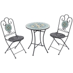 Outsunny Set de Gradina cu Mozaic de 3 Piese, din Metal, Verde