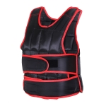 HOMCOM Gilet lesté réglable veste lestée 20 Kg max. poids amovibles entrainement musculation exercice boxe oxford noir rouge