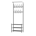 Homcom Portant Vêtement Multi-Rangements Noir 67 x 30 x 185 cm