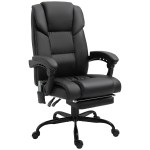Vinsetto 6-Point PU Leather Massage Racing Chair Electric Padded Height Angle Adjustable 5 Wheels w/ Remote Comfort Masseuse Swivel Ergonomic Black