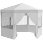 Outsunny 3.4m Outdoor Gazebo Canopy Party Tent with 6 Removable Side Walls for Garden