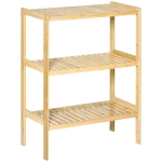 HOMCOM Raft Multifunctional cu 3 Nivele din Bambus , 62x33x80cm, Culoare lemn Natural