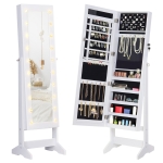 HomCom dulap bijuterii, oglinda si leduri incluse,40x37x146 cm