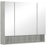 kleankin Three-Mirror Door Wall Mounted Bathroom Cabinet - Grey