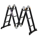 DURHAND 5-in-1 Multi-Purpose Folding Aluminum Ladder Scaffold with 2 Platform Plates, 150kg
