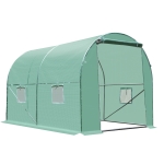 Outsunny 3L x 2W x 2H M Greenhouse Walk-in Polytunnel Outdoor Garden Flower Vegetable Planter 25mm Diameter Galvanised Steel Frame w/ Zipped Door