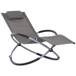Outsunny Espreguiçadeira de balanço de jardim com apoio de cabeça removível ergonômica dobrável Tecido Texteline para pátios Piscina 154x80x84cm cinza