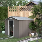 Outsunny Casuta Pentru Ustensile Unelte de Gradina in Lamiera din Fier Gri 277x191x192cm