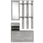 HOMCOM Conjunto de Móveis para Corredor Conjunto de 3 Peças Cabideiro Espelho Sapateira com Gaveta 90x22x116 cm Madeira