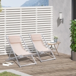 Outsunny Set 2 Sezlonguri Pliabile din Aluminiu si Textilen Alb