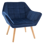 HOMCOM Velvet-Feel Slanted Accent Chair - Blue