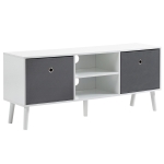 HOMCOM TV Cabinet Stand Unit for TVs up to 50'' with Foldable Drawers, Entertainment Centre for Living Room White