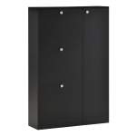 Homcom scarpiera salvaspazio mobile da ingresso porta scarpe moderna in Legno Nero 8 Scomparti 80x24x120cm