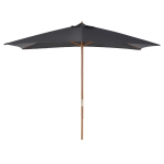 Outsunny 2 x 3 x 2.5m Wood Square Parasol Sun Shade Patio Garden Outdoor Umbrella Dark Grey