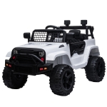 HOMCOM Coche Eléctrico para Niños de +3 Años Coche de Batería 12V con 2 Motores Control Remoto 2.4G Luces Música MP3 y Radio 99,2x66,6x66,6 cm Blanco
