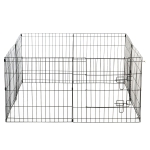 PawHut Recinto per Cani Gatti Cuccioli Roditori Recinzione Rete Gabbia 8 Pezzi 61 x 61cm Nero