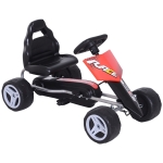 HOMCOM® GOKART DLA DZIECI SAMOCHÓD NA PEDAŁY 4 KÓŁKA METAL + TWORZYWO czerwony DLA DZIECI W WIEKU 3–8 LAT