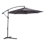 Outsunny Chapéu de Sol de Jardim Ø295x245cm Chapéu de Sol Excêntrico Inclinável com Manivela Base Cruzada Suporte de Aço e Proteção Solar para Terraço Exterior Cinza