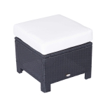 Outsunny Rattan Ottoman, 50Wx50Dx35H cm-Black