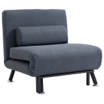 HOMCOM Adjustable Back Futon Sofa Chair - Dark Grey