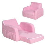 HOMCOM Kids Two-In-One Armchair and Lounger – Pink