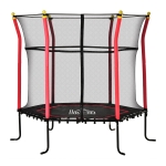 HOMCOM 5.3FT / 64 Inch Kids Trampoline Mini Indoor/Outdoor Bouncer Jumper with Enclosure Net Elastic Thick Padded Pole Gift for Child Toddler Age 3-10 Years Old Red
