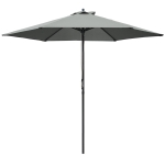 Outsunny 2.8m Patio Sun Umbrella Parasol Outdoor 6 Ribs Sunshade Canopy Manual Push Garden Backyard Furniture Dark Grey BASE NOT INCLUDED